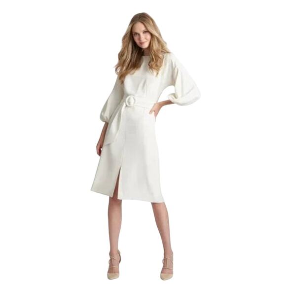 SACHIN + BABI Dress Size 18 / 18W Evening Gown NEW Annie Ivory Knee Length Sash - Picture 4 of 13